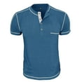 thumbnail image 4 of Hiiyo Men's Henley T-Shirt Solid Color Short Sleeve T Shirt, Sizes M-XXXL, 4 of 6