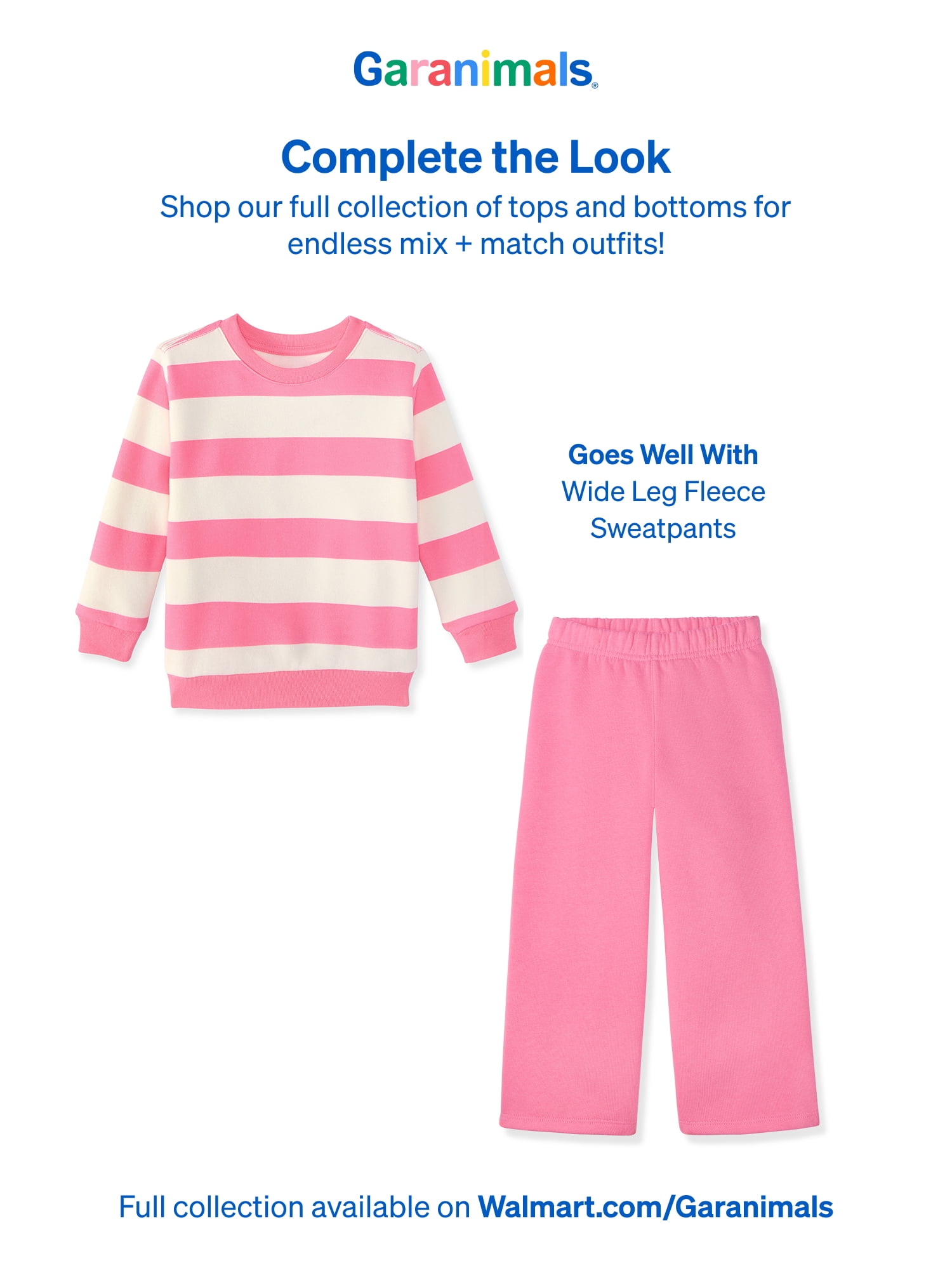 Garanimals Baby & Toddler Girl Fleece Crewneck Sweatshirt, Sizes 0-6T