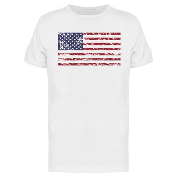 Grunge U S A Flag  T-Shirt Men -Image by Shutterstock, Male Small