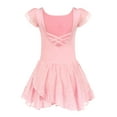 thumbnail image 3 of Arshiner Girls Ruffle Sleeve Ballet Dance Dress Crisscross Back Tutu Skirted Leotard, 3 of 8