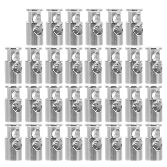 EXHUMKY 30 Pcs Plastic & Metal Cord Locks with Spring Toggles, Drawstring Rope Stoppers for Outdoor Gear and Everyday Use