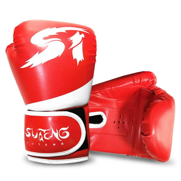 Boxing Gloves Kick Boxing Training Gloves Youth Muay Thai Punching Bag Mitts Boxing Practice Equipment for Punch Bag Sack Boxing Pads Age 3 to 10 Years Old Red