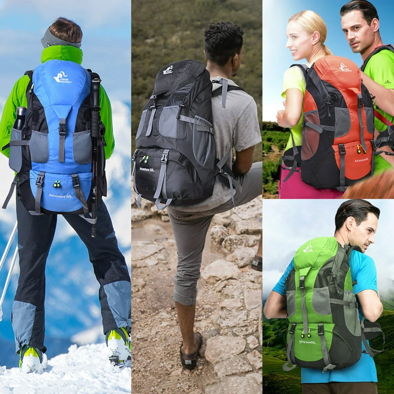 50L Lightweight Water Resistant Hiking Backpack,Outdoor Sport Daypack  Travel Bag for Climbing Camping Touring