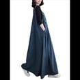 thumbnail image 3 of Vestido Vaquero Holgado para Mujer, Versión Holgada, Maxi, Tirantes Ajustables, Dobladillo Azul L, 3 of 8