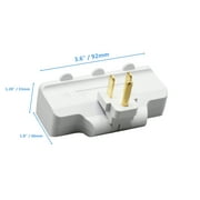 3 Outlet Grounded Swivel Wall Tap Splitter with 180° Rotating Plug, 1 to 3 Outlet Adapter | 2 Pack