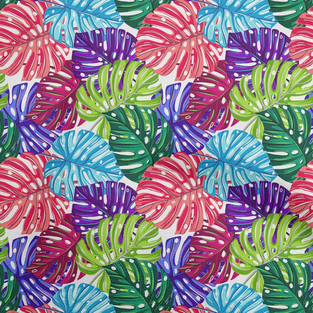 oneOone Velvet Red Fabric Tropical Leaf Fabric For Sewing Printed Craft Fabric By The Yard 58 Inch Wide