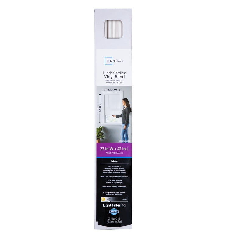 Cordless Light Filtering Mini Blind 47" x 64" White 2-Pack photo 8