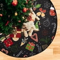 thumbnail image 5 of Coolnut Christmas Christmas Tree Mat Round Christmas Tree Stand Mat Decoration for Holiday Party Home Christmas Day Ornaments Floor Door, 28.3", 5 of 6