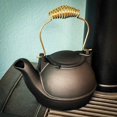 thumbnail image 2 of 2 Quart Black Half Kettle - Brass Handle, 2 of 4