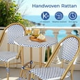 thumbnail image 2 of Vitarpatio 3 Piece Rattan French Dining Table Set with 2 Dining Chairs,  Aluminum Round Table French Dining Set, 2 of 7