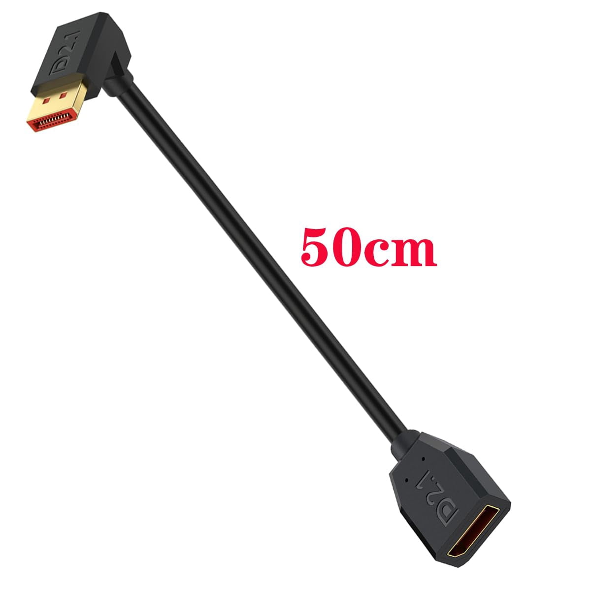 JJEAN-52Gbps Displayport 2.1 Extension Cable Support 16K@30Hz, 8K@120Hz,4K@240Hz/165Hz/144Hz,HDR,HDCP DSC 1.2a, for FreeSync G-Sync Gaming Monitor 4090 7900xt(50cm) (Up)