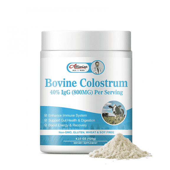 Bovine Colostrum Supplement,Pure 40% IgG Colostrum Powder for Gut, Bone, Immune,Bovine Colostrum Powder, 4.23 Oz