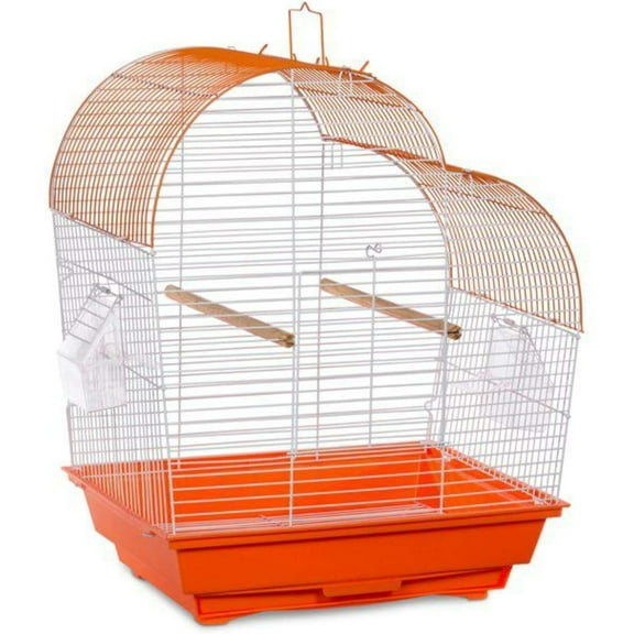 Prevue Pet Products Palm Beach Waterfall Roof Orange & White Bird Cage SP21003O/W