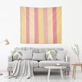thumbnail image 2 of Yayeee Tapestry Wall Hanging for Bedroom 90" x 60" Living Room Home Wall Art Decor, Pink and Yellow Striped Pattern, 2 of 7