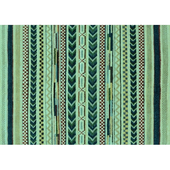 Ahgly Company Indoor Rectangle Abstract Light Blue Modern Area Rugs, 7' x 9'