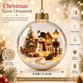 thumbnail image 3 of 3D Lighted Christmas Ball Ornament, Glowing Holiday Hanging Decoration with Warm LED Mini Scene, Decorative Tree Pendant for Christmas Trees, Windows, Mantels, Parties and Seasonal Displays, Style A, 3 of 8