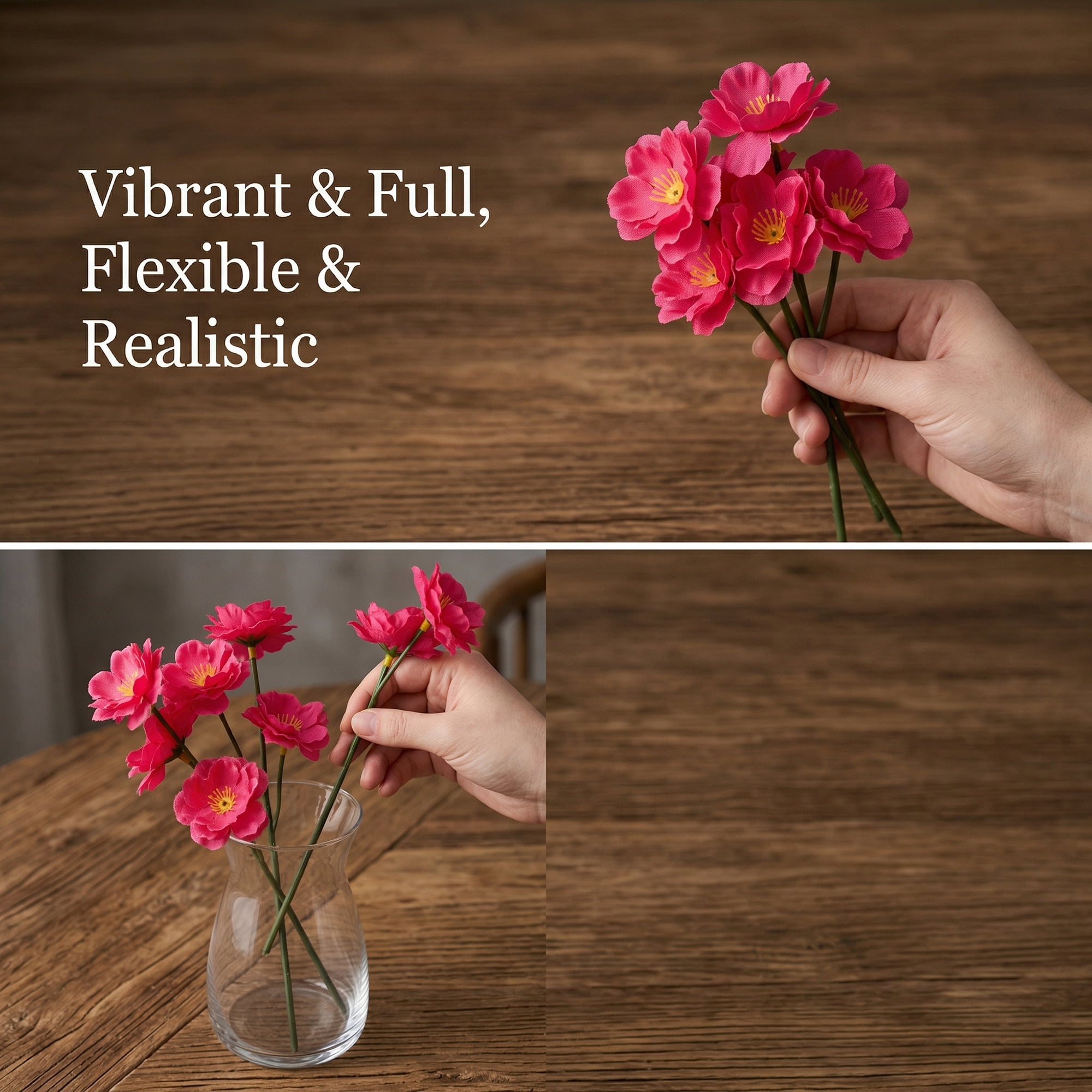 Unique Bargains Artificial Plum Blossom Mini Bouquets Detachable Heads Rose Red 5.9in