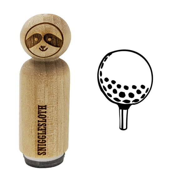 Golf Ball on Tee Rubber Stamp for Scrapbooking Crafting Stamping - Mini 1/2 Inch
