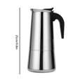 thumbnail image 3 of Steel Coffee Pot Italian Moka Pot Espresso Coffee Maker Pot Cafe Percolator Tools for Latte Maker SSilver, 3 of 5