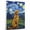 Afghan Hound, variant on Barbet Cute Dog Golf Stretched Canvas Size 8x12 – Retro Barbet Dog Batter in Action With Golf for Themed Living Room