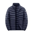 thumbnail image 2 of Zedker Men's Puffer Jackets Lightweight Winter Jackets Coats Water Resistant Windproof Insulated Casual Warm Mens Winter Coats Blue XXXL, 2 of 5