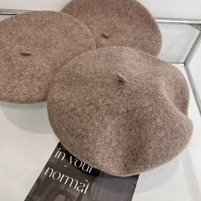 LinYooLi Japanese Fashion Wool Belle Hat, Fashionable Artist Hat, Thickened And Warm In Autumn And Winter, Showcasing Face With Small Pumpkin Hat, Women's Trend