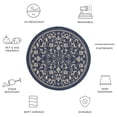 thumbnail image 6 of Safavieh Courtyard Nanda Botanical Indoor/Outdoor Area Rug, Navy/Beige, 5'3" x 5'3" Round, 6 of 10
