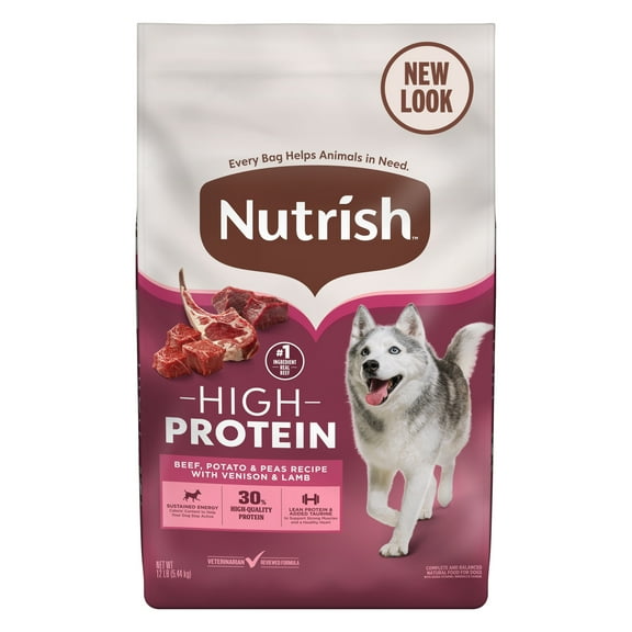 Nutrish High Protein Beef, Potato & Peas Recipe with Venison & Lamb Dry Dog Food, 12 lb. Bag (Rachael Ray)