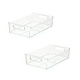 thumbnail image 3 of iDesign Plastic Kitchen Storage Bins, Clear, 2-Pack, 14" x 8.25" x 3.5", 3 of 7