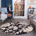 thumbnail image 2 of MDA Home Glamour Black/Cream/Gray Polypropylene Area Rug - 5'2" Round, 2 of 2