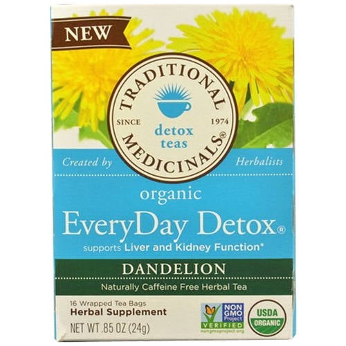 Traditional Medicinals Everyday Detox Dandelion Tea Bags, 16 count, (Pack of 3)