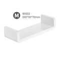 thumbnail image 3 of 2 Pcs Plastic Wall Shelf, White Floating Shelf 17/32 cm, White Wall Shelf, No Drilling, for Bathroom Kitchen, 3 of 4