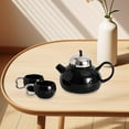 thumbnail image 6 of deevoka Ceramic Tea Set for Adults Teapot and Cups for Tea Party Kitchen and Living Room black, 6 of 9