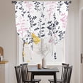 thumbnail image 3 of Grey Pink Botanical Balloon Curtains 63 Inch Length for Living Room/Bedroom, Watercolor Spring Floral Summer Leaf Rod Pocket Privacy Door Curtains Decorative Tie Up Shade for Window 52"x63", 3 of 8