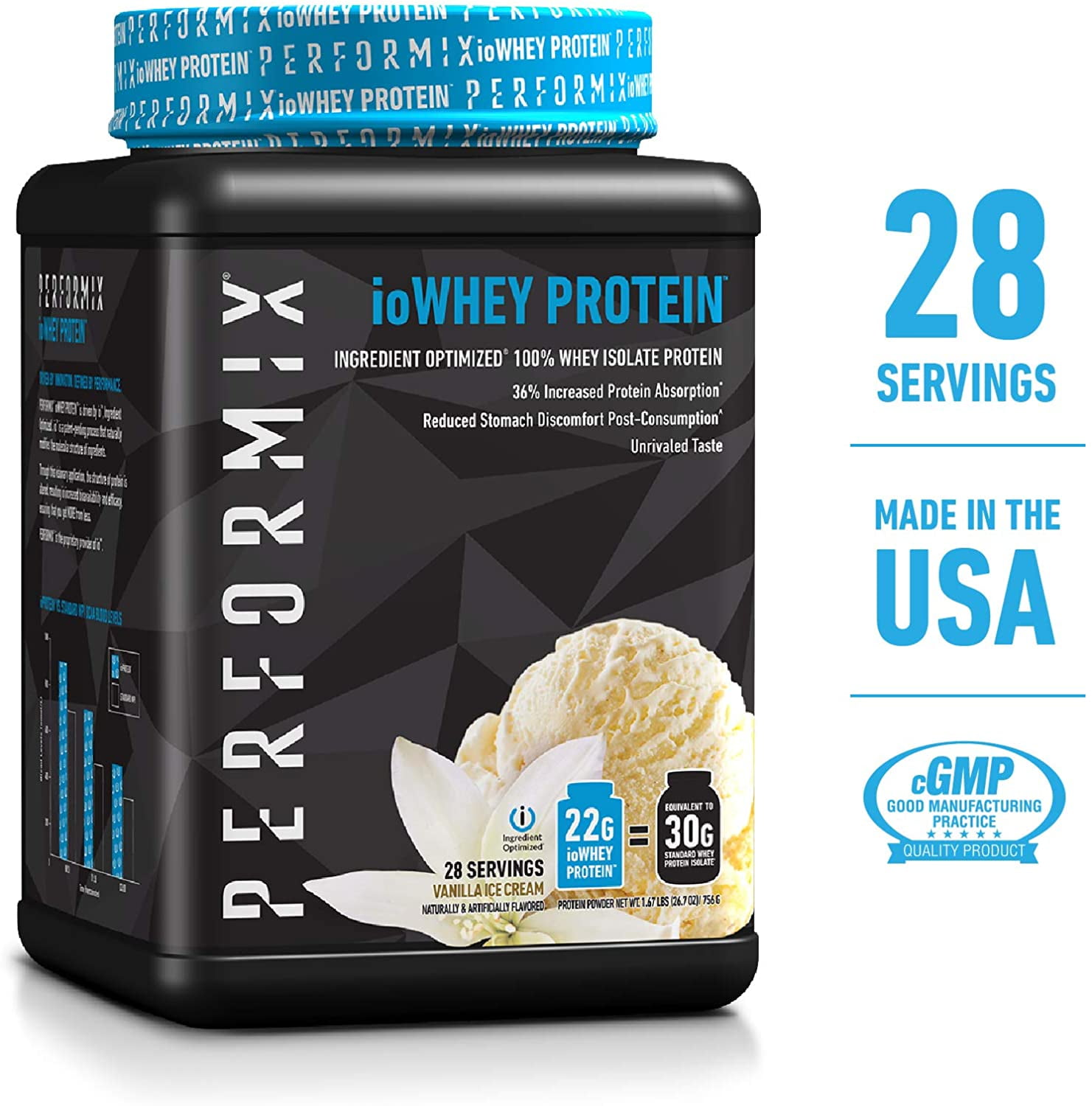 Performix Ingredient Optimized Whey Protein Post Workout Recovery Vanilla Ice Cream 28 Servings Walmart Com Walmart Com