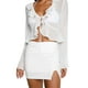 thumbnail image 4 of Txlixc Blusa de mujer, blusa de manga larga con borde de hoja de loto Txlixc moda, 4 of 8