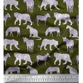 thumbnail image 1 of Soimoi Green Japan Crepe Satin Fabric Tiger,Leopard & Wild Animal Print Fabric by The Yard 42 Inch Wide, 1 of 1