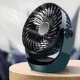 thumbnail image 3 of Pequeño ventilador de escritorio con flujo de aire fuerte, funcionamiento silencioso, ventilador portátil, velocidad ajustable, giratorio de 360°, 3 of 4
