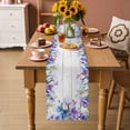 thumbnail image 2 of Spring Flowers Table Runner 48 Inches, Watercolor Garden Florals Wooden Grain Bed Runner Dresser Scarves Tabletop for Indoor Outdoor Parties/Ceremony/Banquet, 13" x 48", 2 of 8