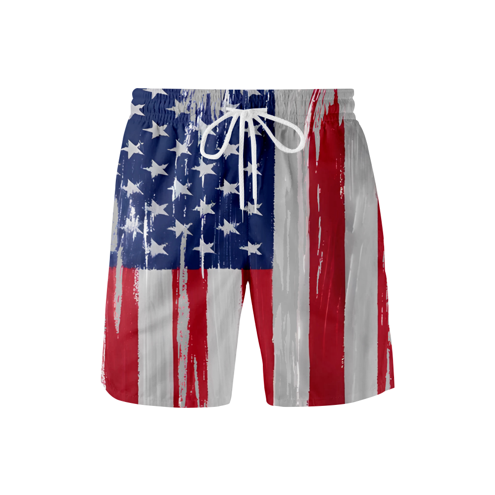 FABOTD Swimming Shorts for Men and Boys Independence Day Beach Shorts