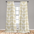 thumbnail image 4 of Ambesonne Butterfly Curtains, Brownish Abstract Moth, Pair of 28"x95", Dark Mustard and White, 4 of 4