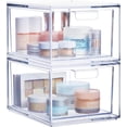 thumbnail image 1 of EcoNesxp Tiroirs de Rangement Empilables en Plastique Transparent, Ensemble de 2, 1 of 5