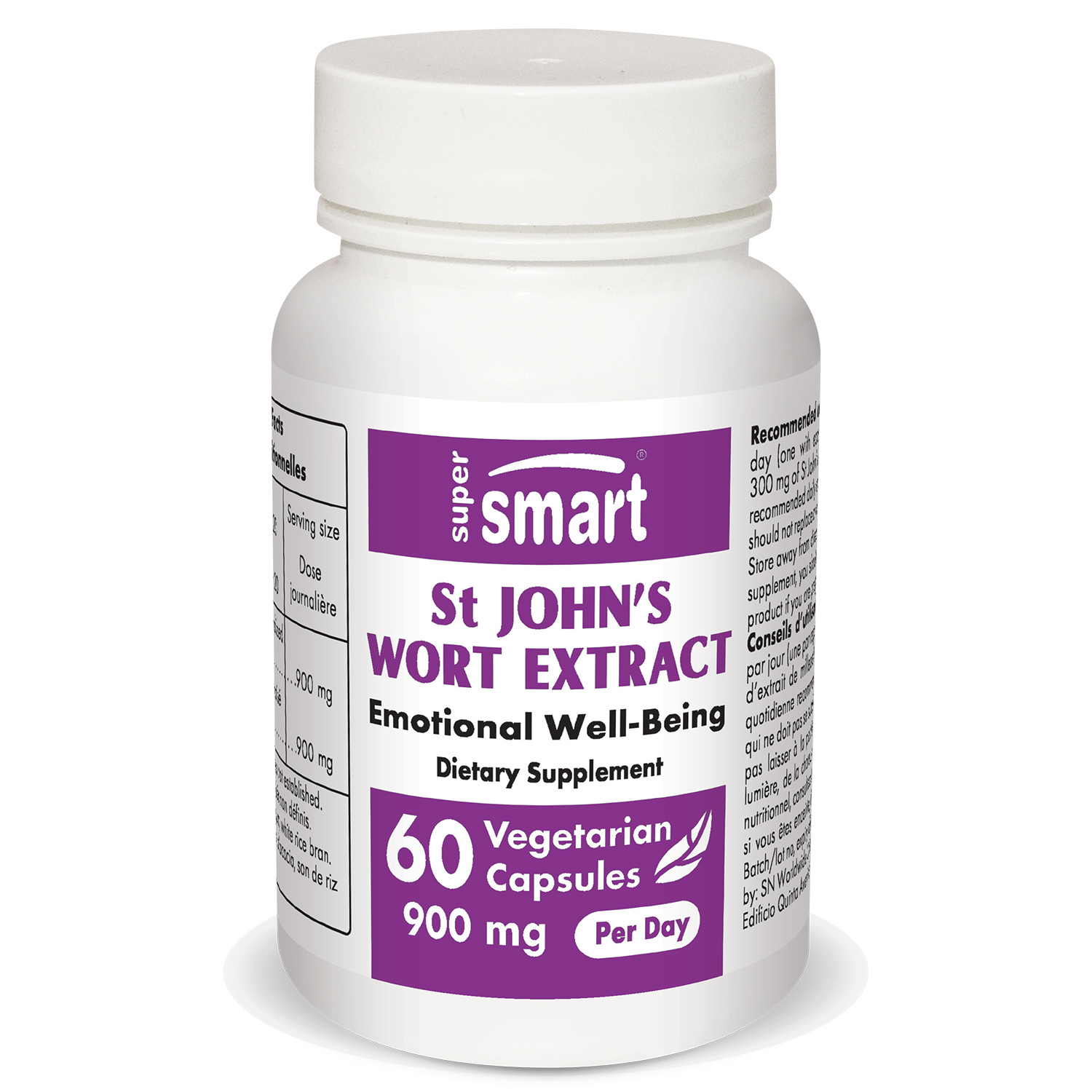 Supersmart St John's Wort Extract 900 mg per Day Anxiety & Stress Relief Supplement Calm