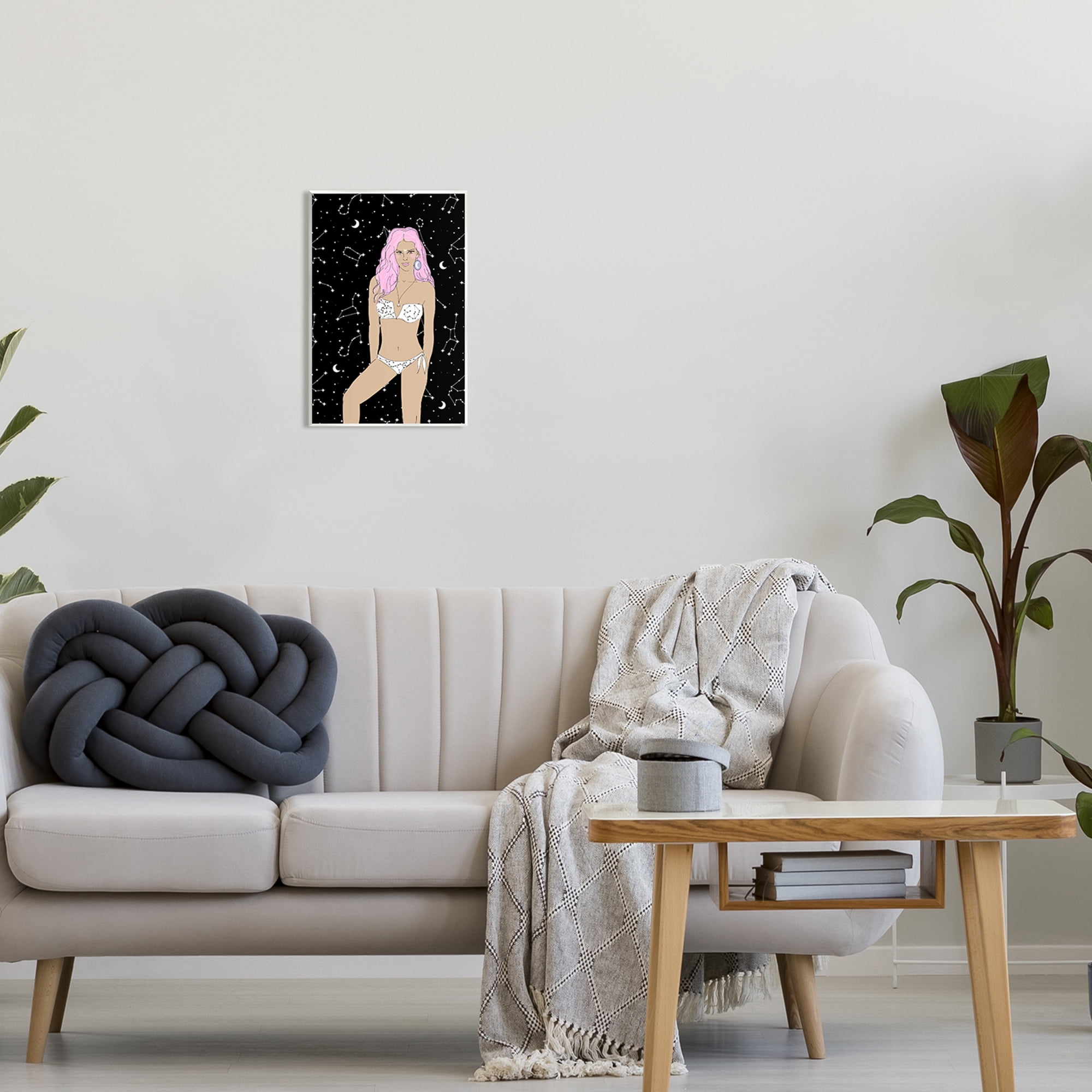 Stupell Industries Moon Girl Constellations Novelty Painting Unframed Art Print Wall Art, 10 x 15
