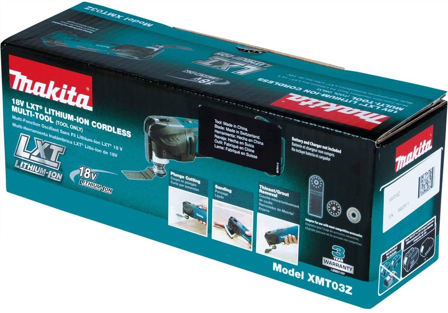 Makita XMT03Z 18V LXT Lithium-Ion Cordless Multi-Tool, Tool Only 