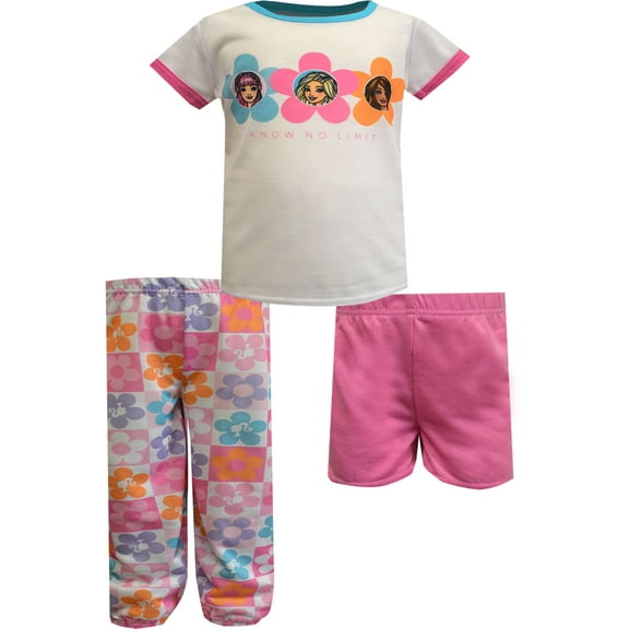 Komar Kids Girls Barbie Know No Limit 3 Piece Pajamas (8)