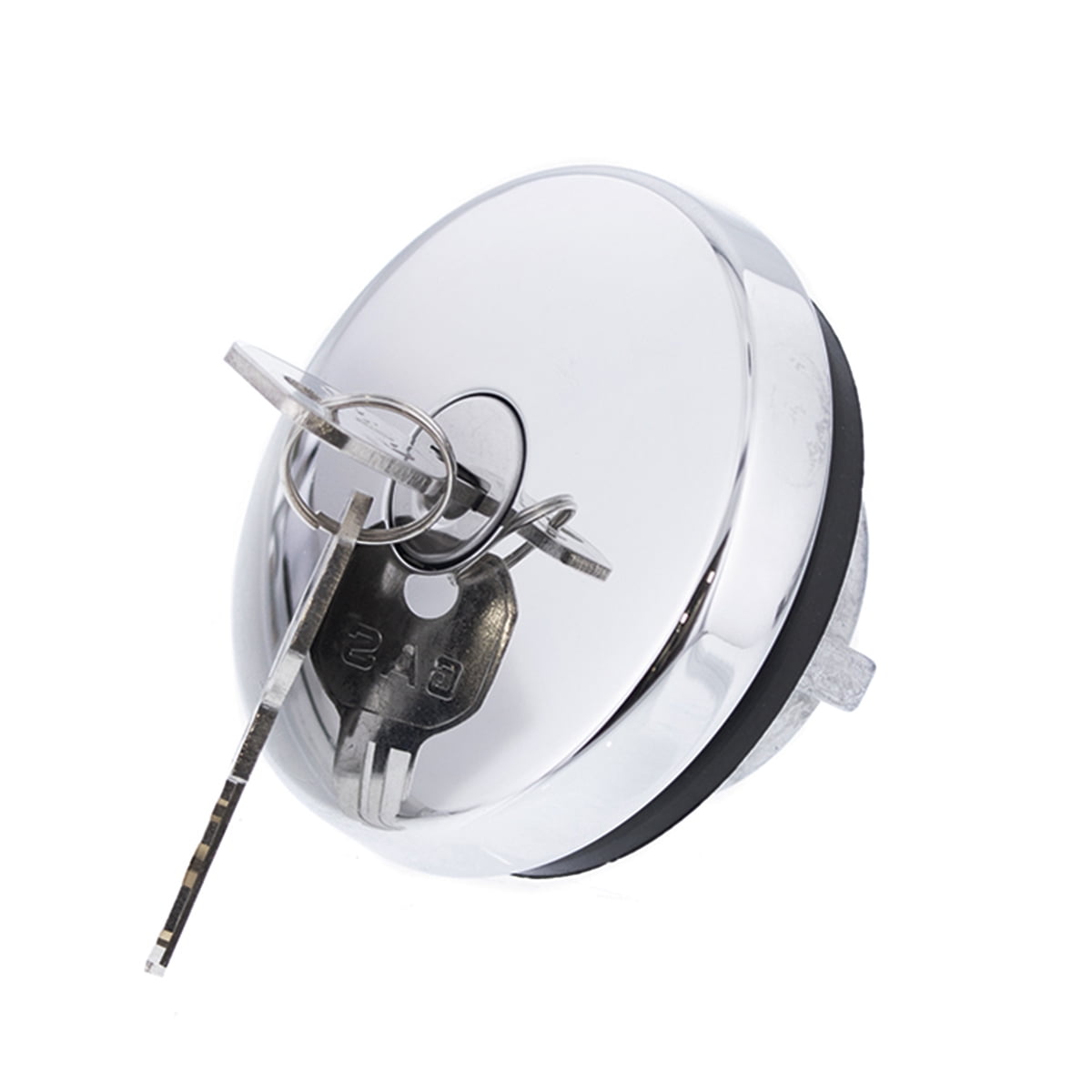 United Pacific S1301 Triple Chrome Vented Locking Gas Cap w/2 Keys for Various 1947-71 Chevy & Ford Vehicles, All Metal Cap – One Cap w/2 Keys