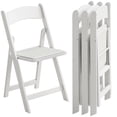 thumbnail image 1 of HOMCOM Lot de 4 Chaises Pliantes, Chaise Pliable en Résine avec Siège Rembourré, Blanc, 1 of 10