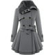 thumbnail image 1 of Abrigos de invierno para mujer con forro de sherpa, gabardina cruzada, abrigo largo de cuello alto con bolsillos, abrigo de invierno con cinturón, 1 of 5