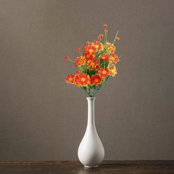 Crisantemos artificiales simulados, plantas acuáticas artificiales, arreglos florales para sala de estar, comedor o jardín, arreglos florales para exteriores, tamaño grande, aspecto